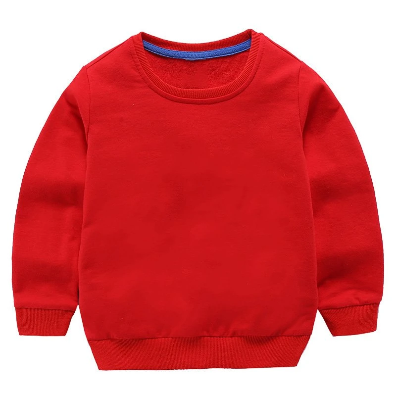 Wholesale/Supplier 100% Cotton Boys and Girls Solid Color O-Neck Sweatshirts Plain Hoodies Kids Pullover