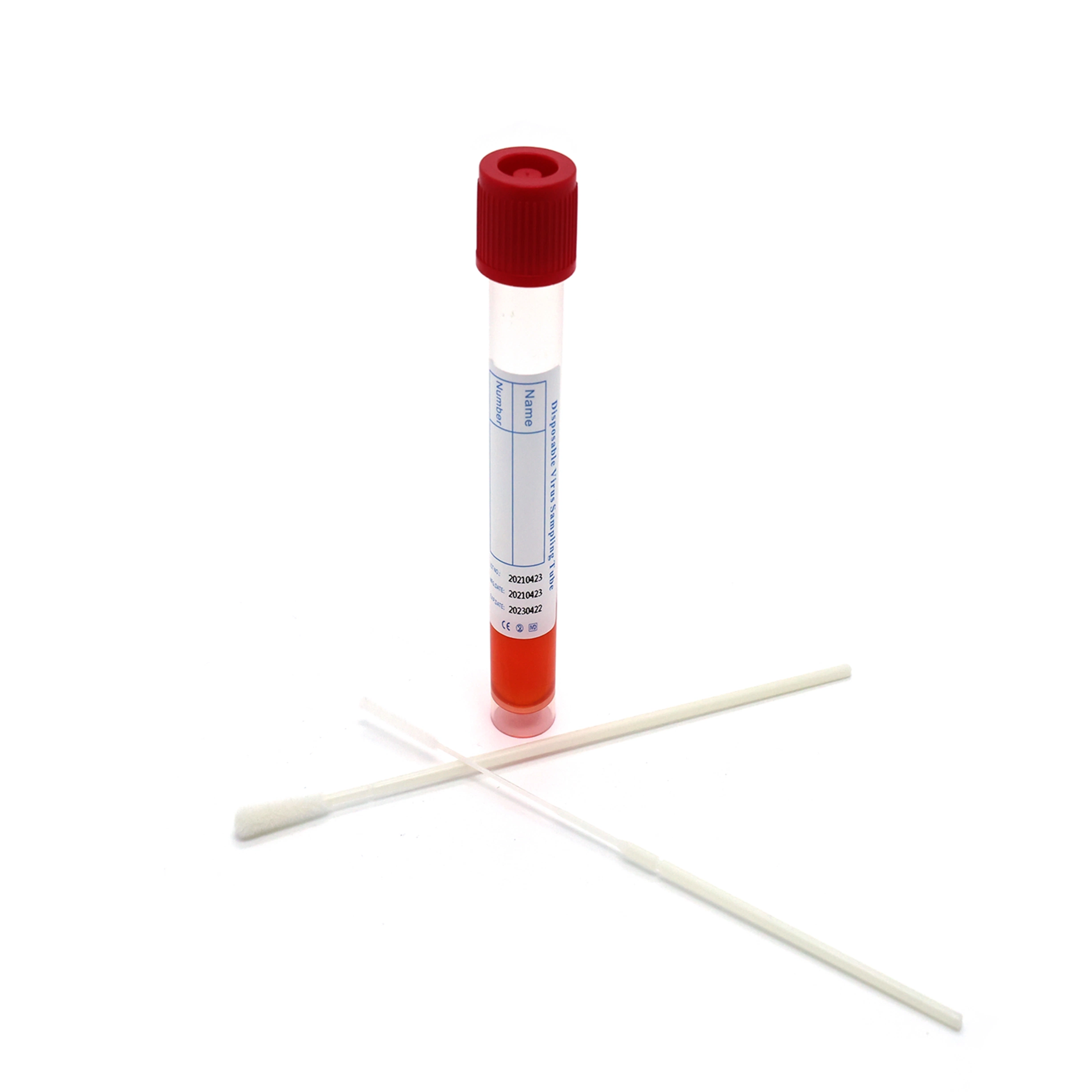 Medical Tampone Virus Test Kit Swab Vtm Activated Sample Tubes Set Viral Transport Medium with Flocked Nylon Swab Stick