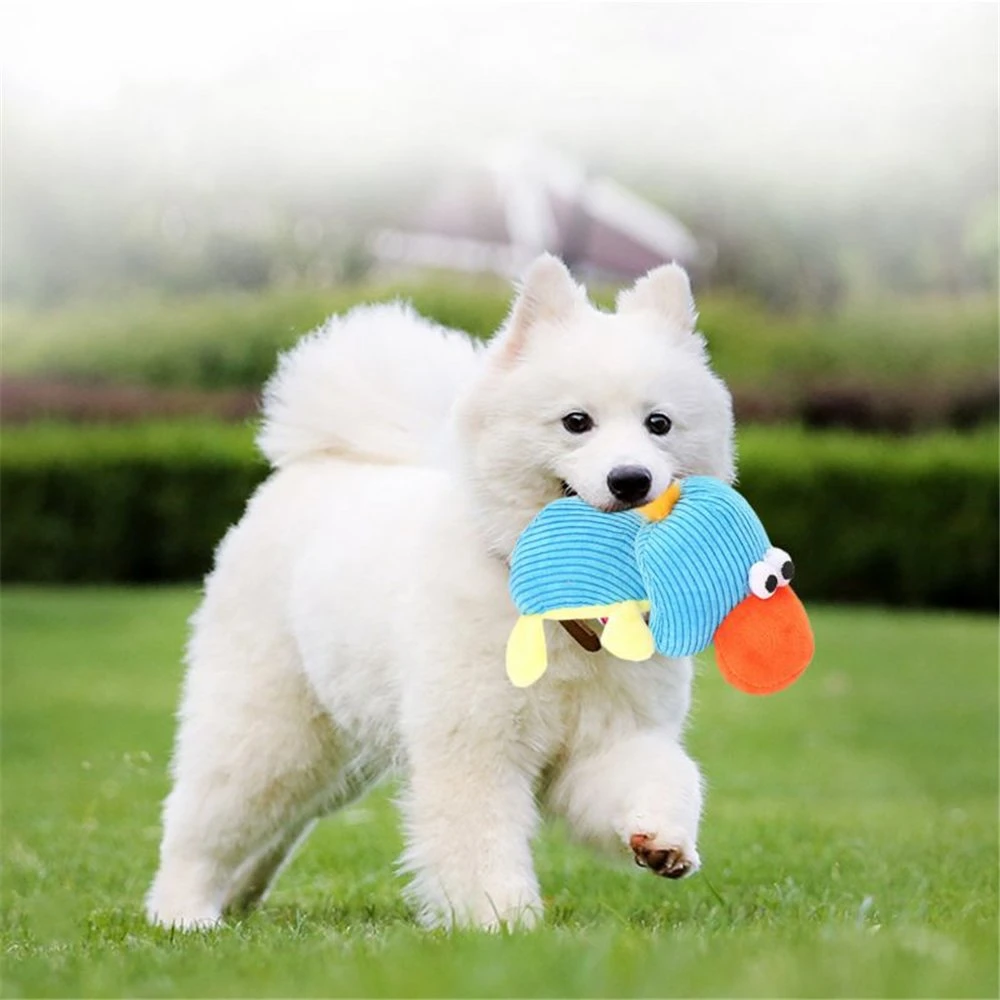 Puppy Pet Chew Squeaker Plush Duck Elephant Monkey Cow Shape Play Training Teeth Molar Tool Pet Dog Toys