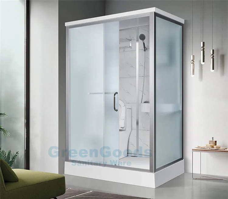 1100X1400X2150mm Clear Glass Sliding Door Toilet Shower Cabin Bathroom Integrated Shower Room