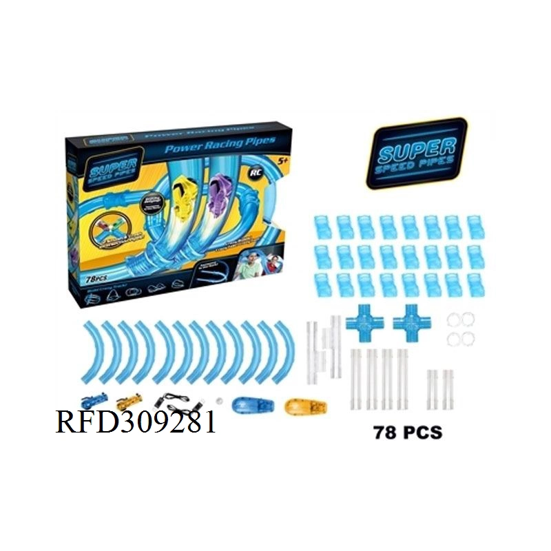 78PCS RC coche de alta velocidad con sistema de tuberías y USB