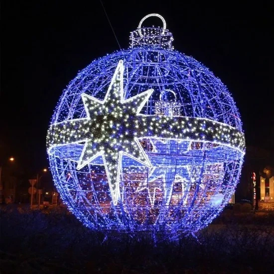 Hot Sale Giant Large Outdoor or Indoor Christmas Ball Light Decoration for Park and Shopping Mall