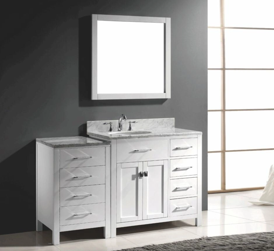 Modern Luxury Bathroom Floor Type Solid Wood Bathroom Cabinet with Countertop