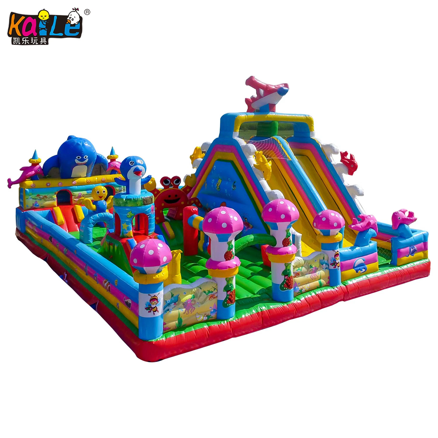 Beautiful Design Amusement Park Kids Castle Inflatable Candy Bounce House Stair Slide