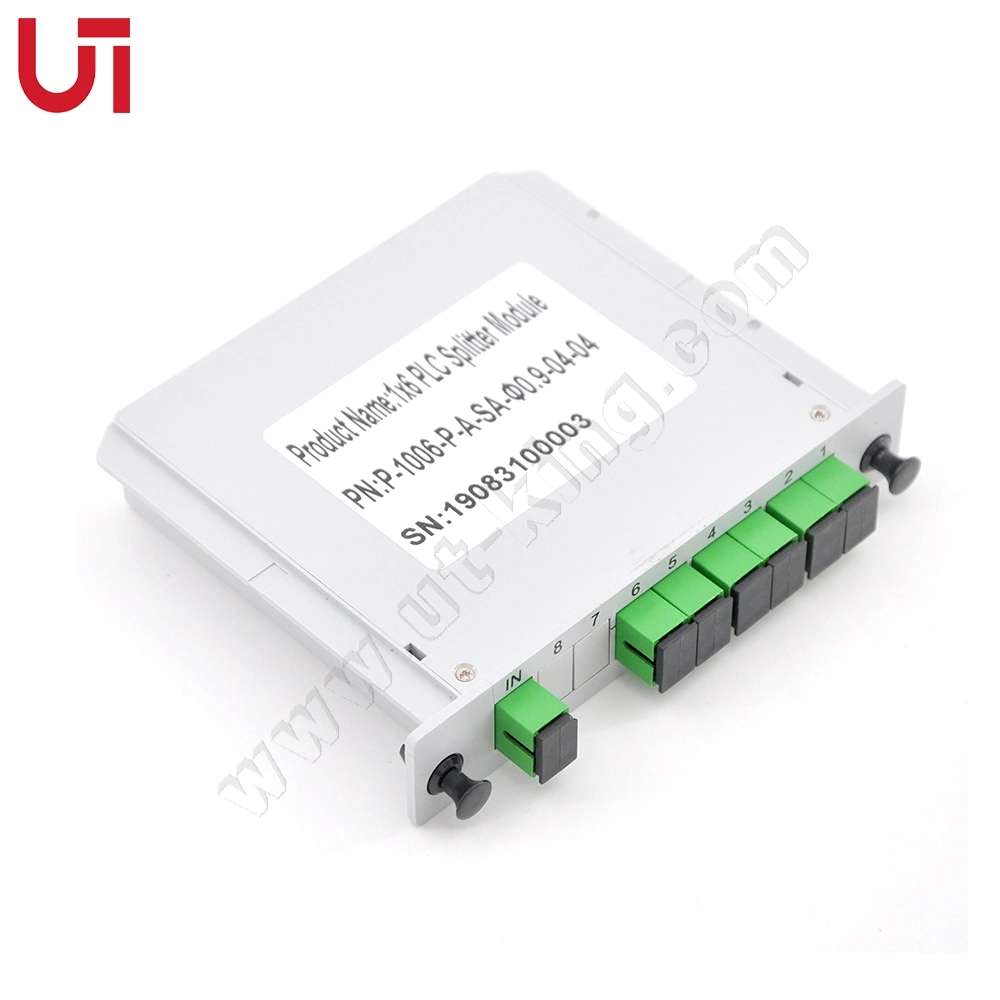 1X6 Sc/APC Cassette Type PLC Splitter Excellent Quality Low Insertion Loss Card PLC