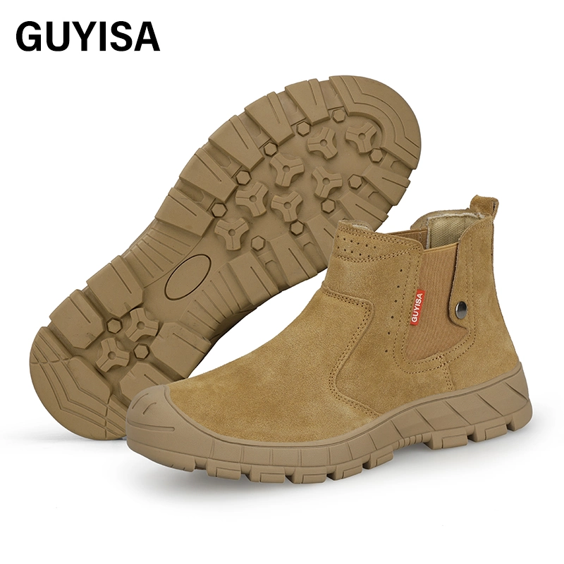 Guyisa New High Top Industrial Fashion Protective Men's Work Boots Casual Sneakers CE Steel Toe Safety Boots Mens