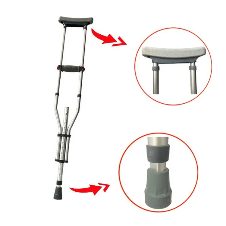 High quality/High cost performance Aluminum Foldbale Telescopic Medical Axillary Underarm Crutch for Old Elderly