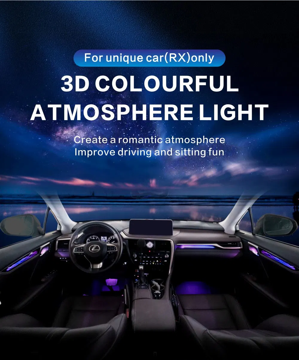 Салон автомобиля Оригинал модифицированный 64 цвета освещение Декорации атмосфера свет Комплект