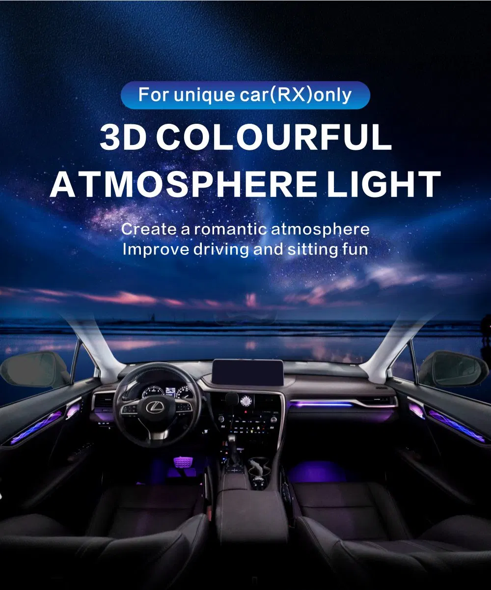 Interior do veículo original modificado 64 cores iluminação decoração atmosfera luz Kit