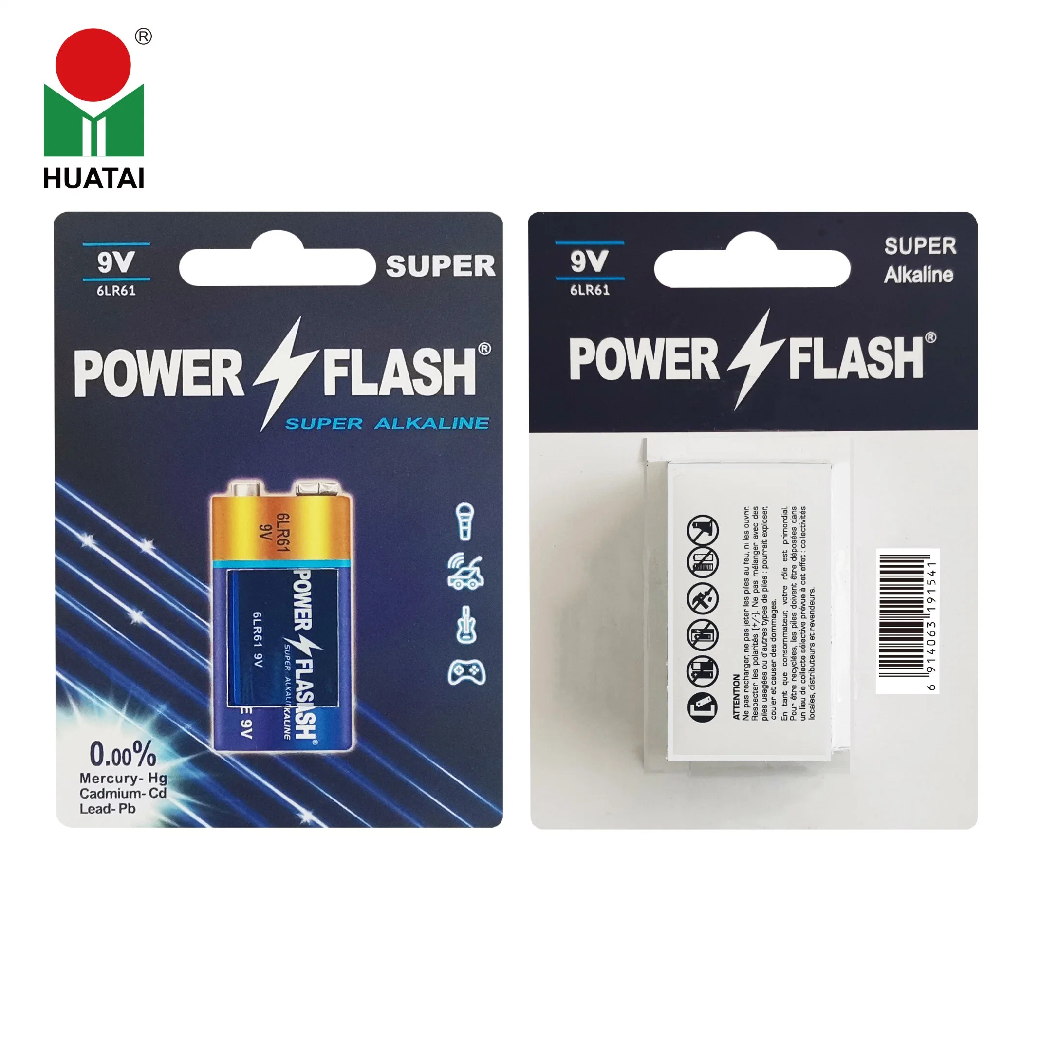 100% Paper Blister Card Super Alkaline Batteries AA, AAA, D, C, 9V