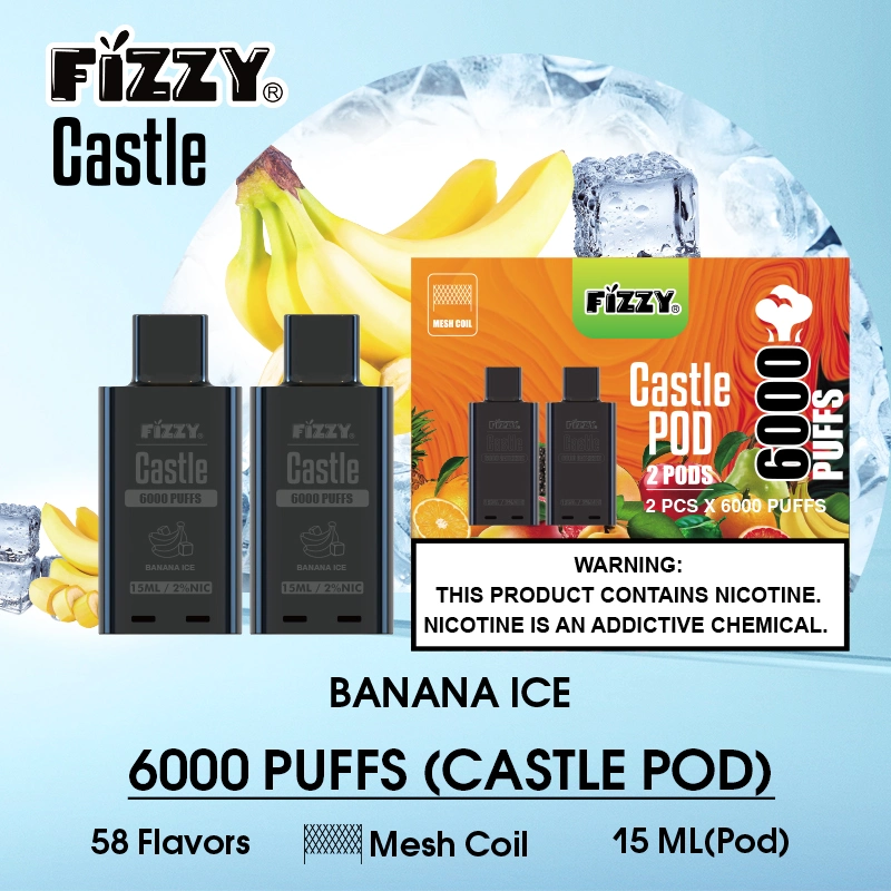 Factory Price Fizzy Castle 6000 Puff Electronic Disposable/Chargeable E Cigarette Vape Pod