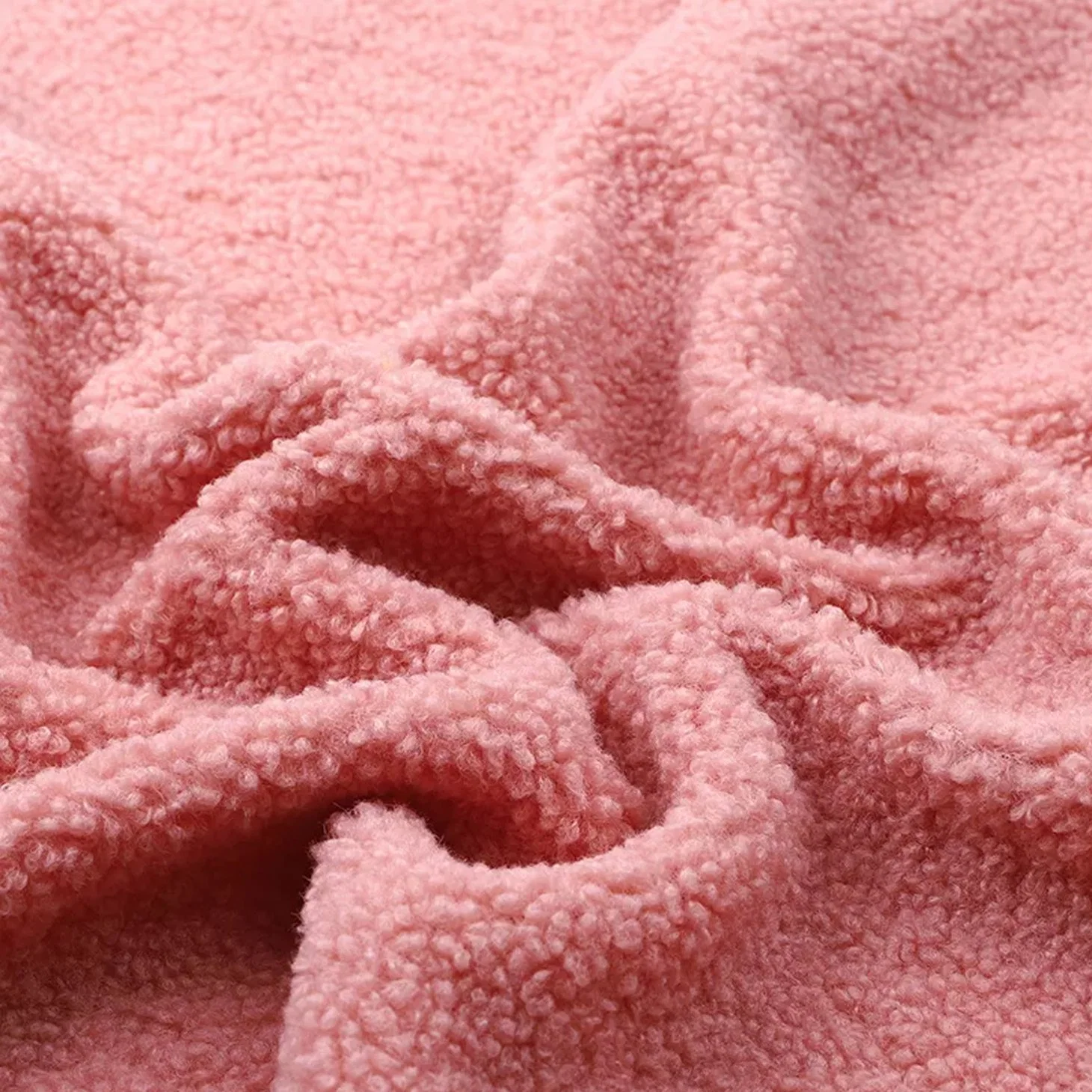 Manufacturer 100% Polyester Faux Cotton Sherpa Fleece Lining Short Pile Fake Fur Plush Fleece Fabric