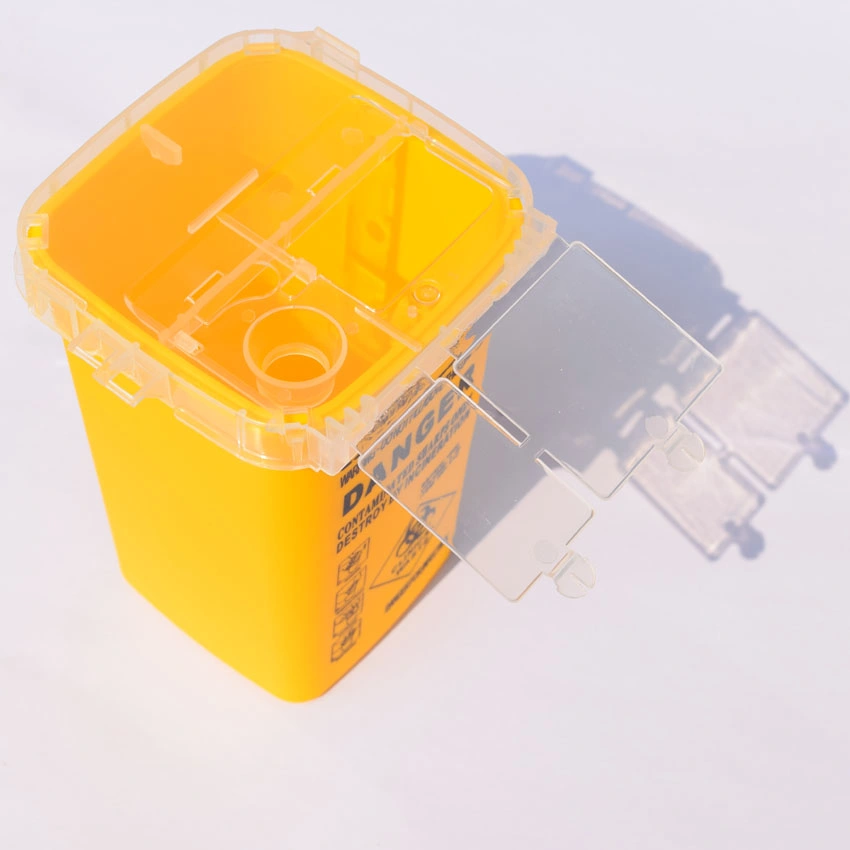 1L Capacity Medical Needles Bin Biohazard Disposable Plastic Sharps Container