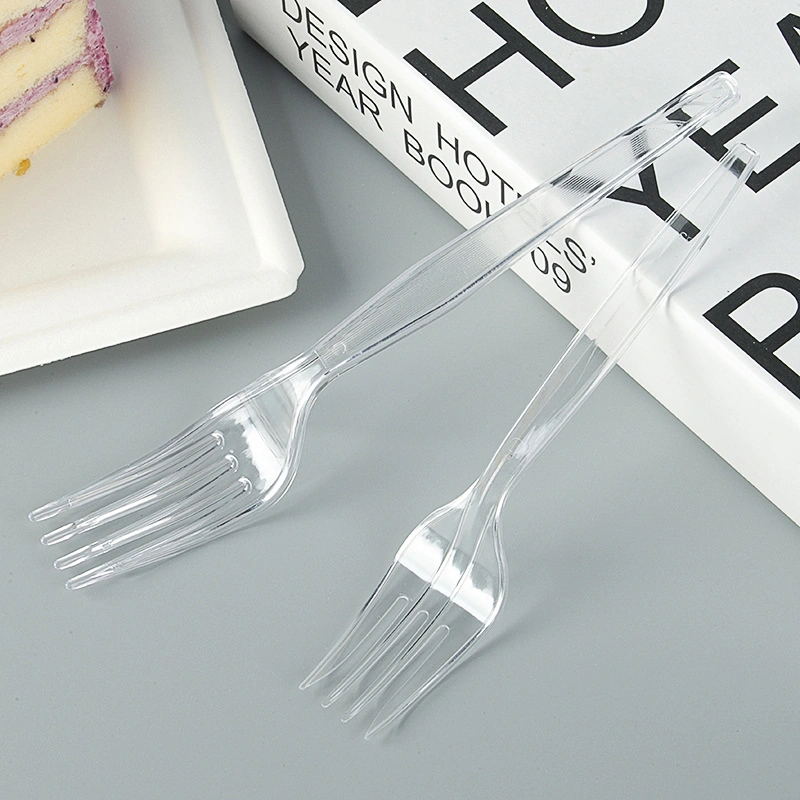 Disposable Cutlery Plastic Fork Food Packaging Individual Packaging Fruit Fork (16 cm)