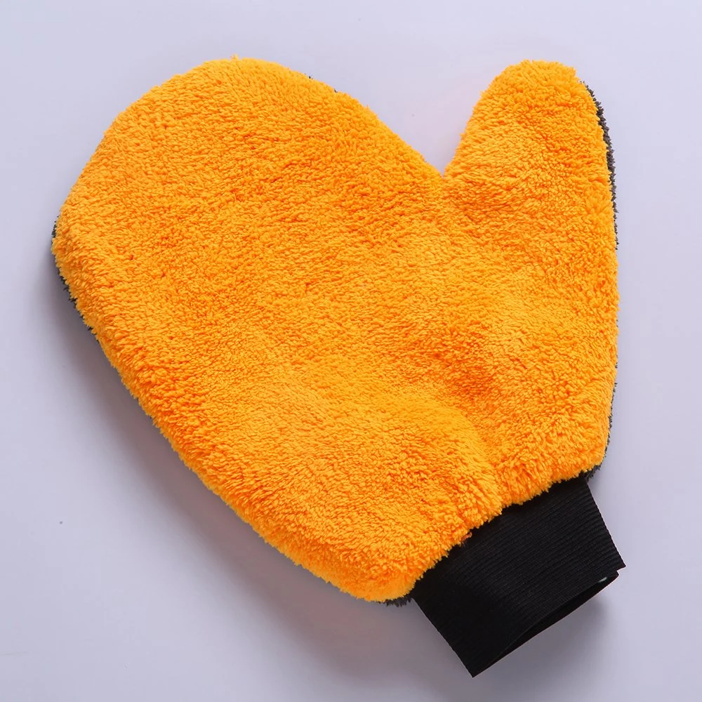 90g, 120g Quick Drying Coral Fleece Gloves Microfiber Car Wash Mitt Chenille Cleaning Mitt