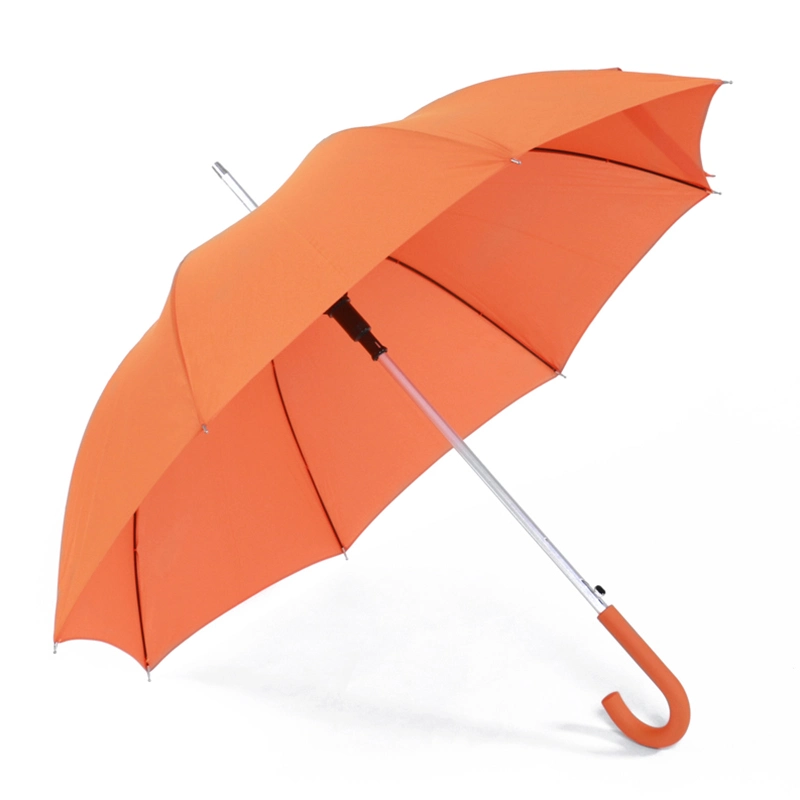 professional 23 Medium Size Orange Windproof Automatic Straight Rain Umbrella Producer