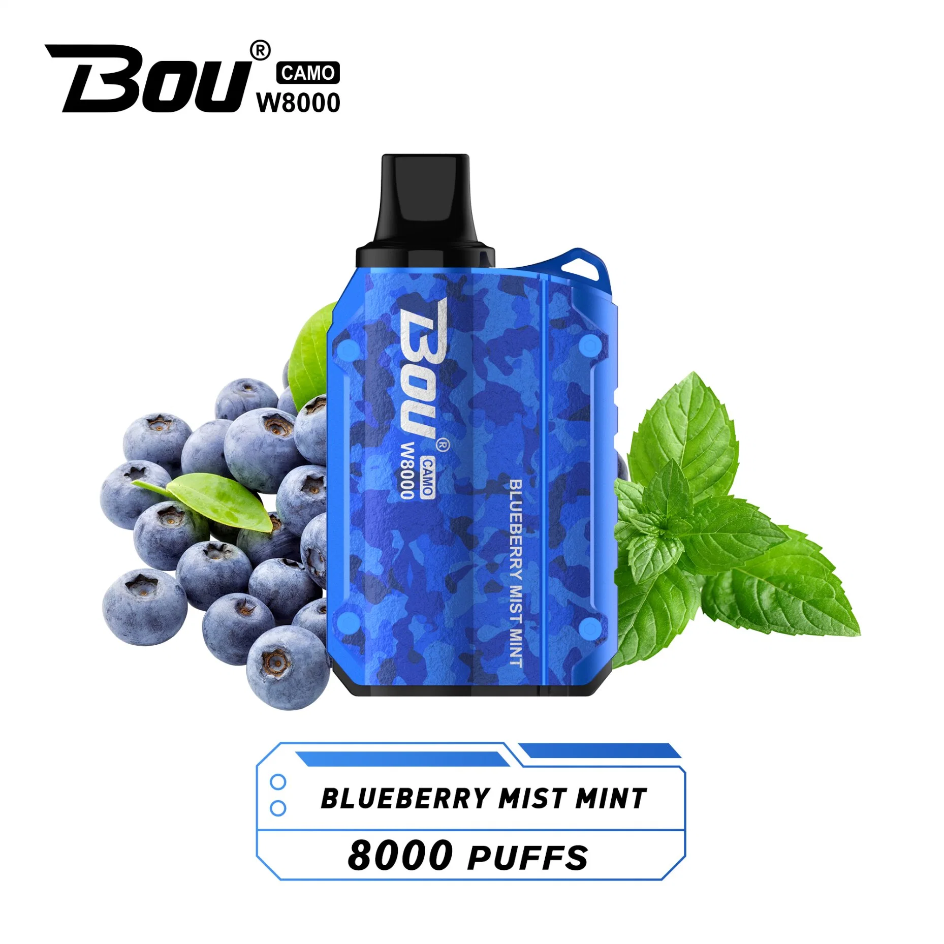 Fruit Flavors Original Bou 8000 Puffs Disposable/Chargeable Vape Pen 2% & 5% Rechargeable Disposable/Chargeable Mini vape