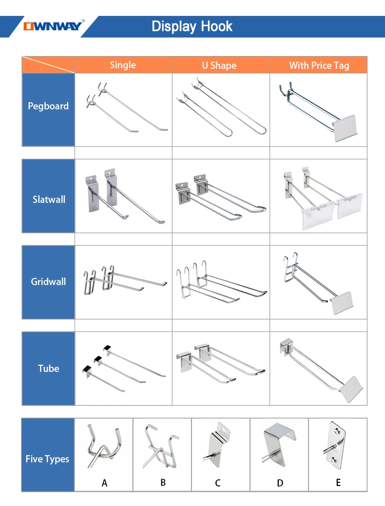 Metal Slatwall Hooks Wholesale/Supplier Wave Wire Hook