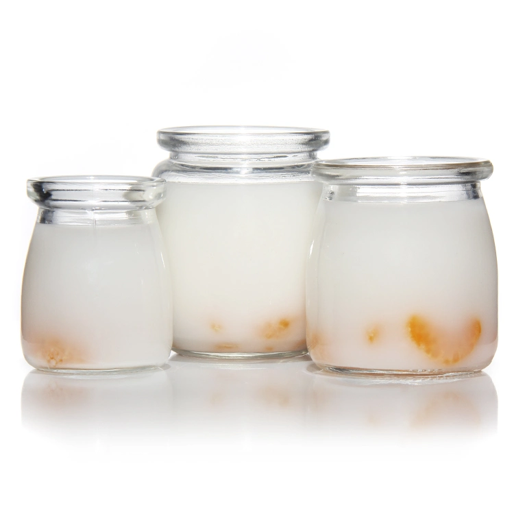 100ml Empty Clear Yogurt Milk Bottle Glass Pudding Jelly Glass Jar with Lid