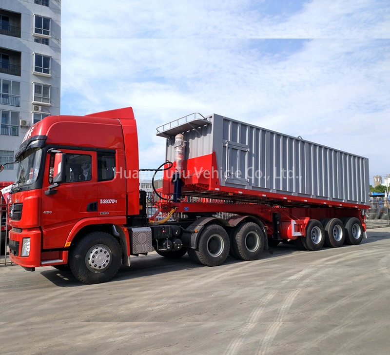 Rear Hydraulic 45 Cubic Meter 3 Axles Rear Dump Grain Semi Trailer