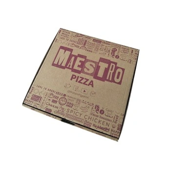 Full Colors Printed Brown Kraft Pizza Box