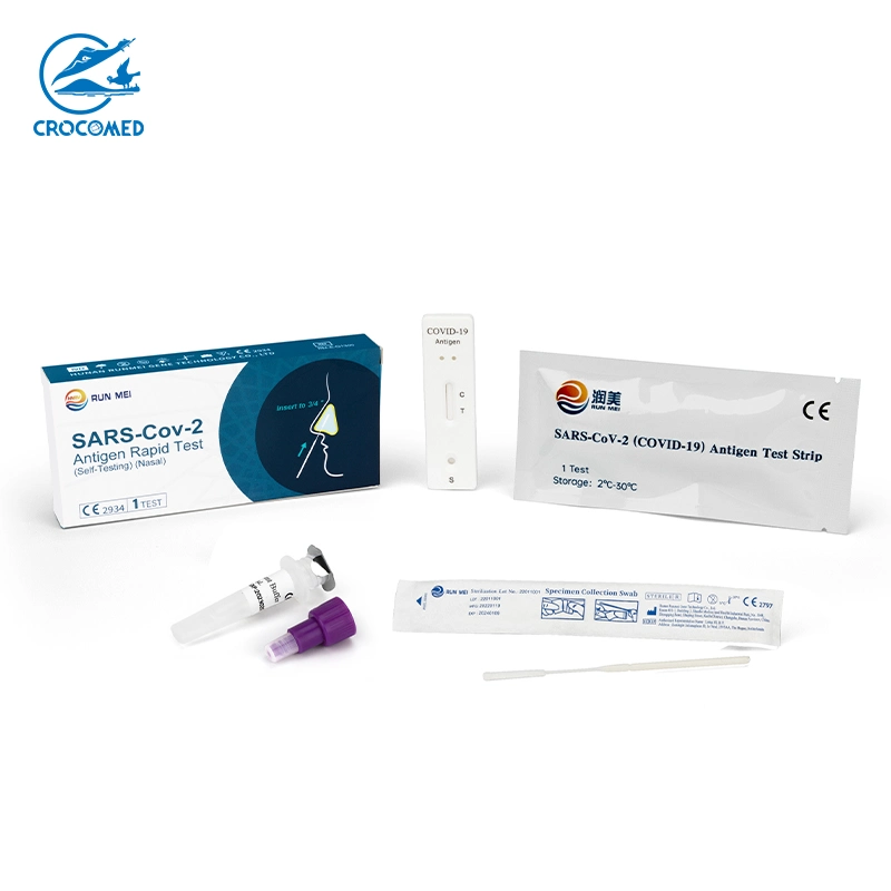 CE aprobada Runmei Kit de Prueba rápida de antígenos hisopo Nasal el auto examen casero