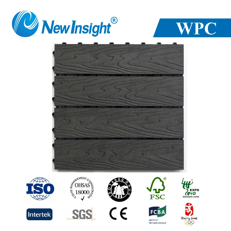 Environment Friendly 300*300mm WPC Wood Plastic Composite DIY Deck Tile