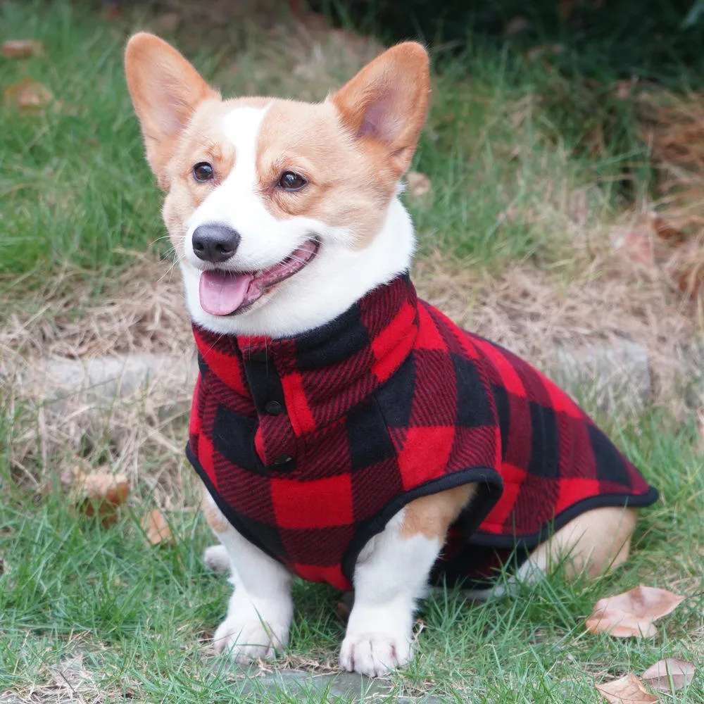 Customize British Style Plaid Windproof Warm Pet New Year Clothes