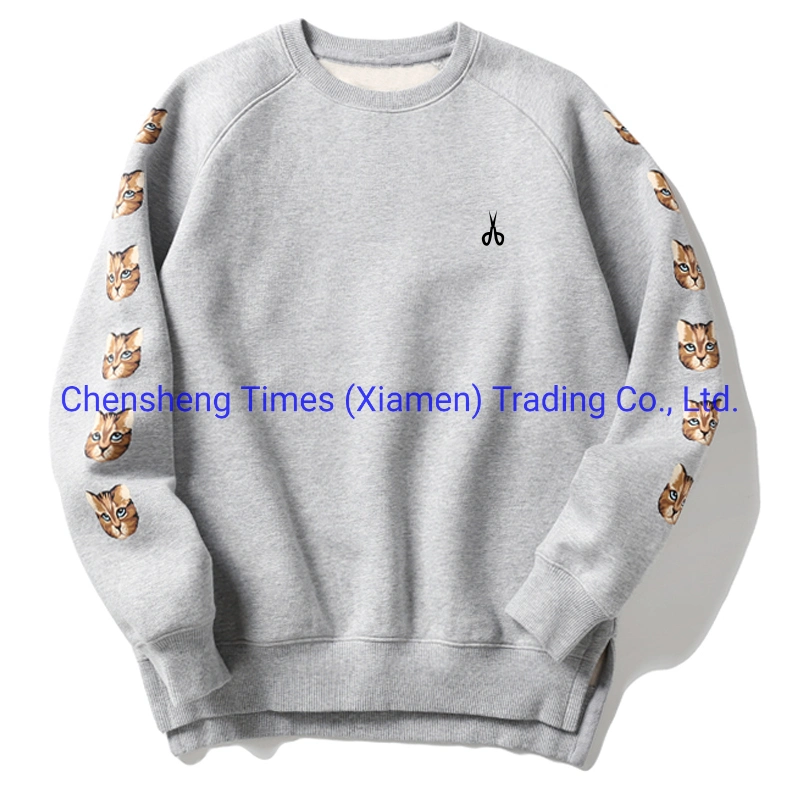 Custom Men Athletic Fit Cotton Fleece Knit Printing Sweater Raglan