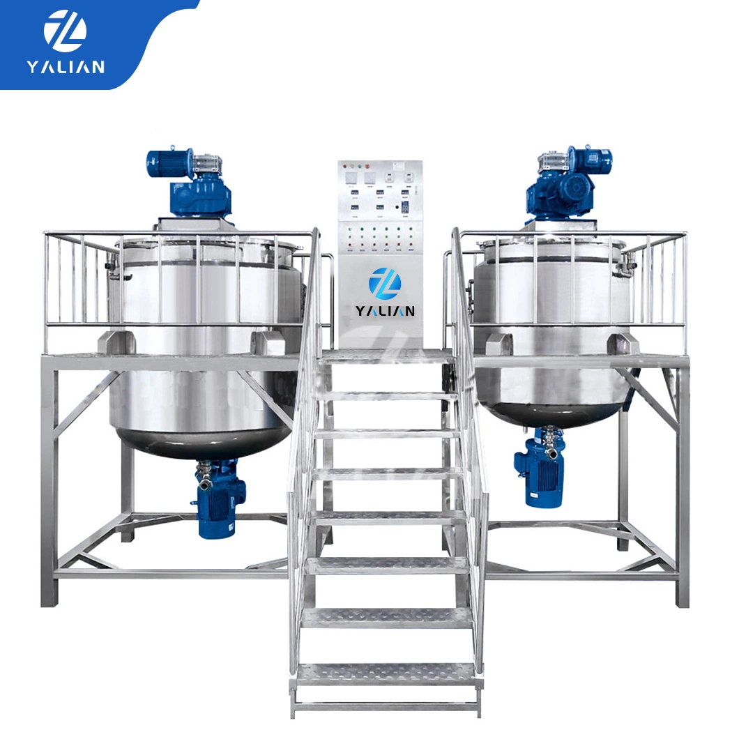 Liquid Soap Shampoo Lotion Detergent High Speed Dispenser Mixer Equipment Jacket Electric Steam Heating Mixing Platform Tank Making Machine with Agitator