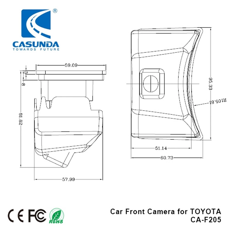 Vue avant de voiture caméra Caméra CCD de stationnement de nuit imperméables Caméra de recul pour voiture Toyota Land Cruiser Prado 150 came avant