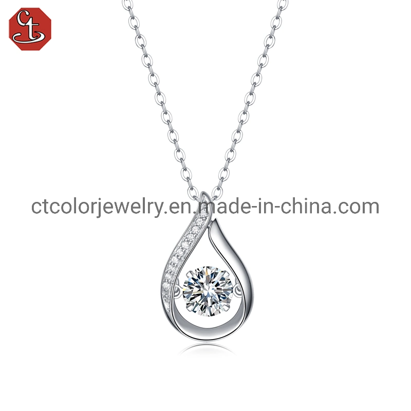 Fashion Jewelry flashing pendant moissanite Necklace High Quality Sterling Silver jewelry