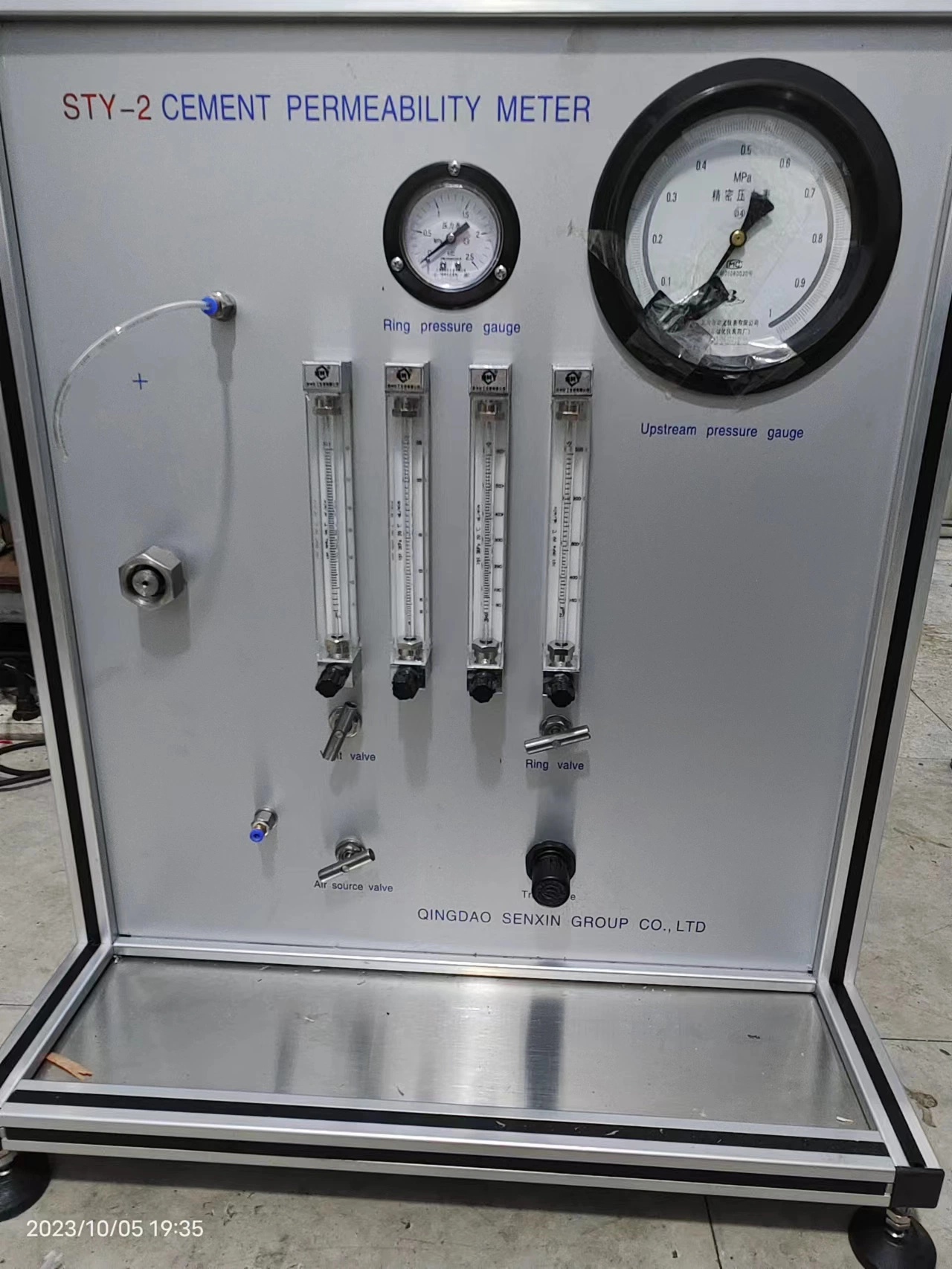 Gas/Cement Permeability Meter for Core and Cement