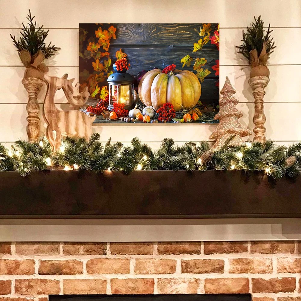 El arte de pared para la decoración del hogar Granja Calabaza pared lienzo lienzo de hoja de arce de la cosecha de Arte Arte para la decoracion Habitaciones