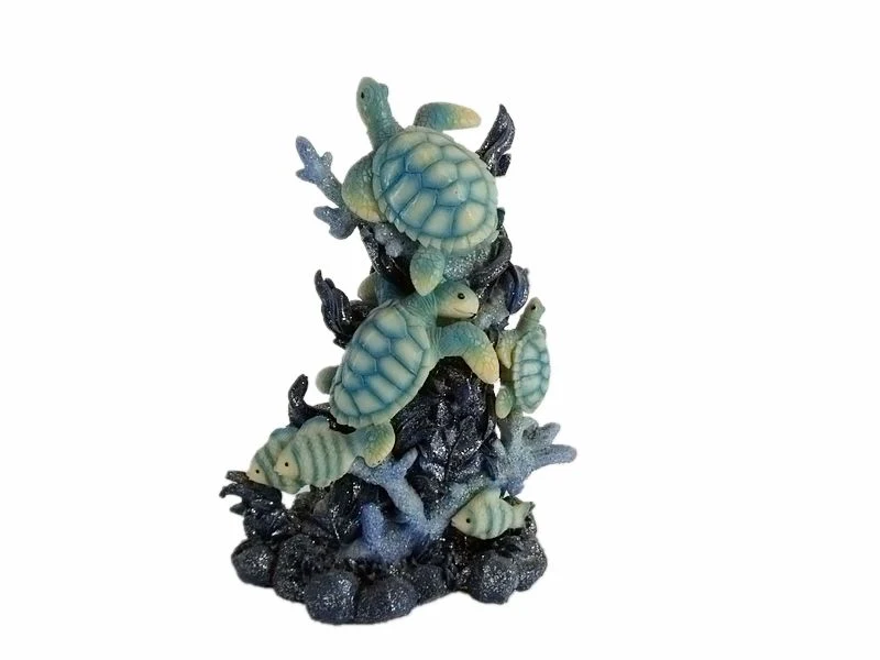 Creative Ashtray with Sea Turtle Figurines Home Office Desk Ornaments