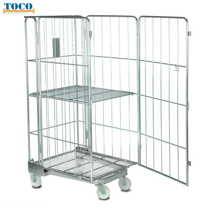 Customized Logistic Collapsible Wire Mesh Roll Cage for Express Delivery