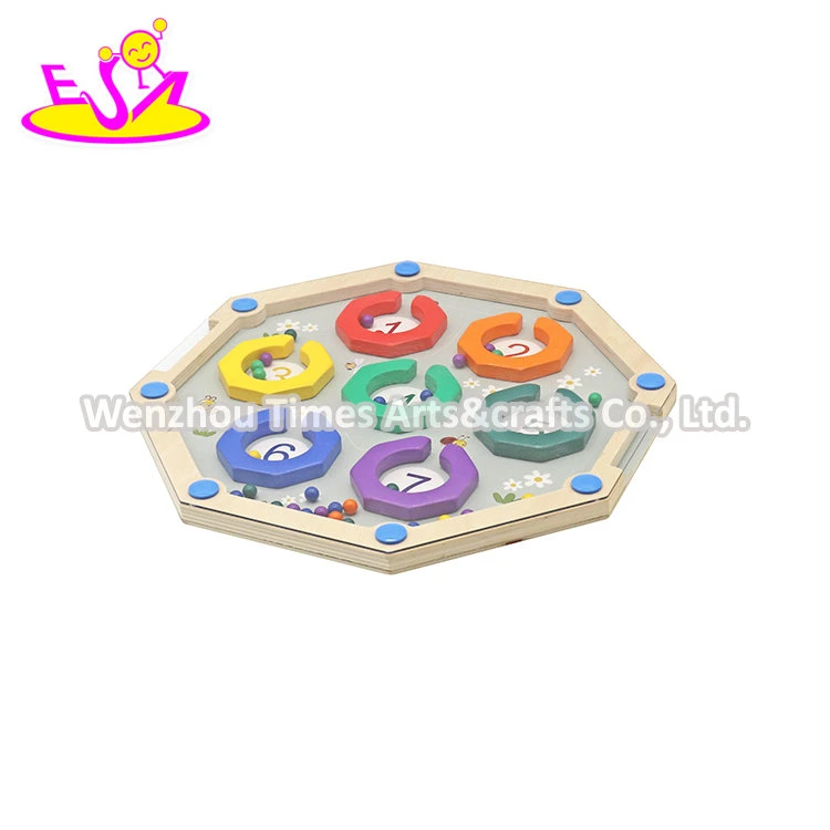 Montessori Color Number Sorting Game Wooden Magnetic Beads Maze Toy for Kids W01A547
