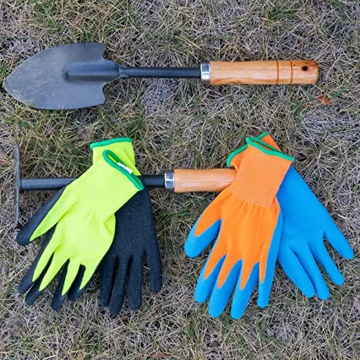 Pri Foam Latex Rubber Coated Garden Gloves Kids Painting DIY Yard Work Landscape Protective Gloves Kids Outdoor Gloves