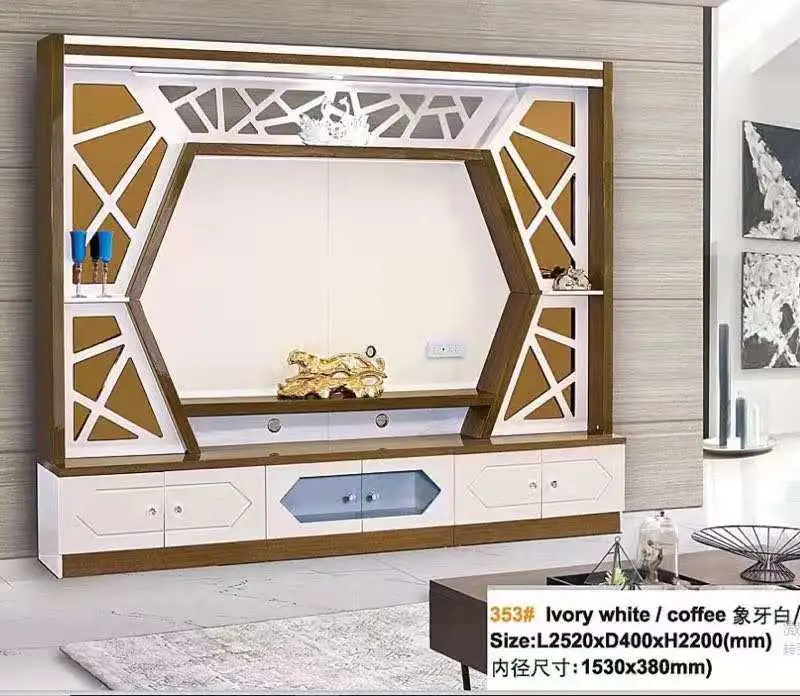 Luxury Furniture Cabinet Wall Living Room TV Cabinet Units with LED Light