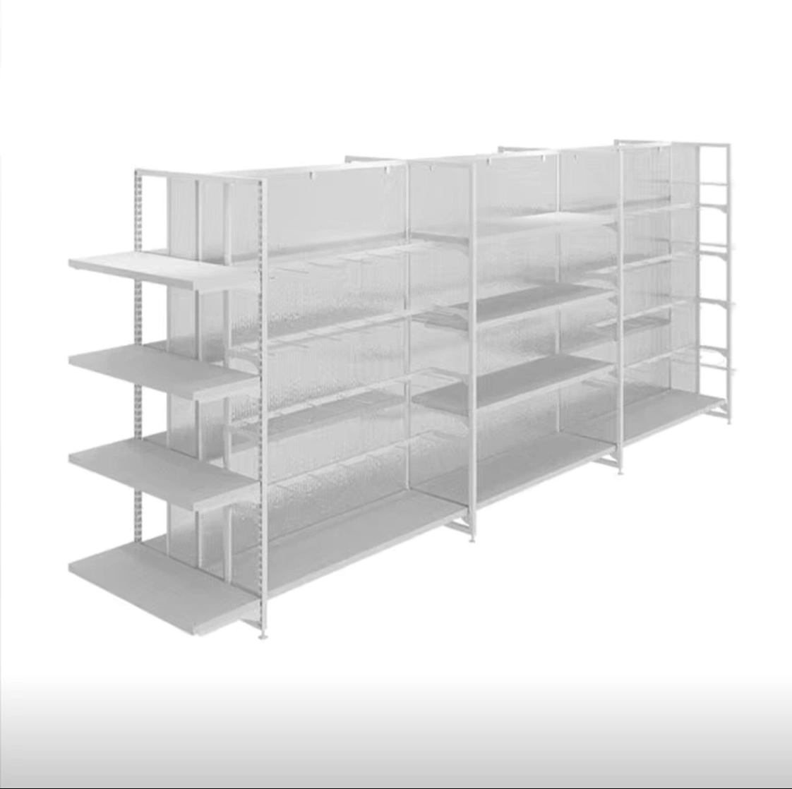 Durable Wood Shelf Display Gondola Rack Shop Fitting Store Fixture Metal Rack