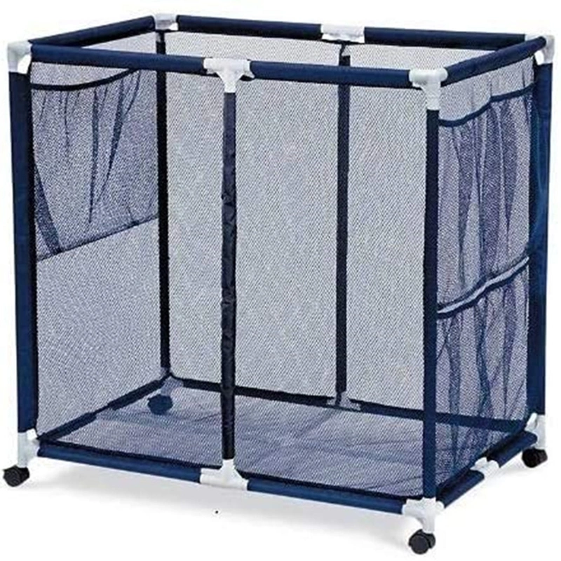 Pool Storage Cart Extra-Large Organizer Swimming Pool Floats Toys, Balls, and Equipment Mesh Rolling Organizer Storage Bin Bl20125