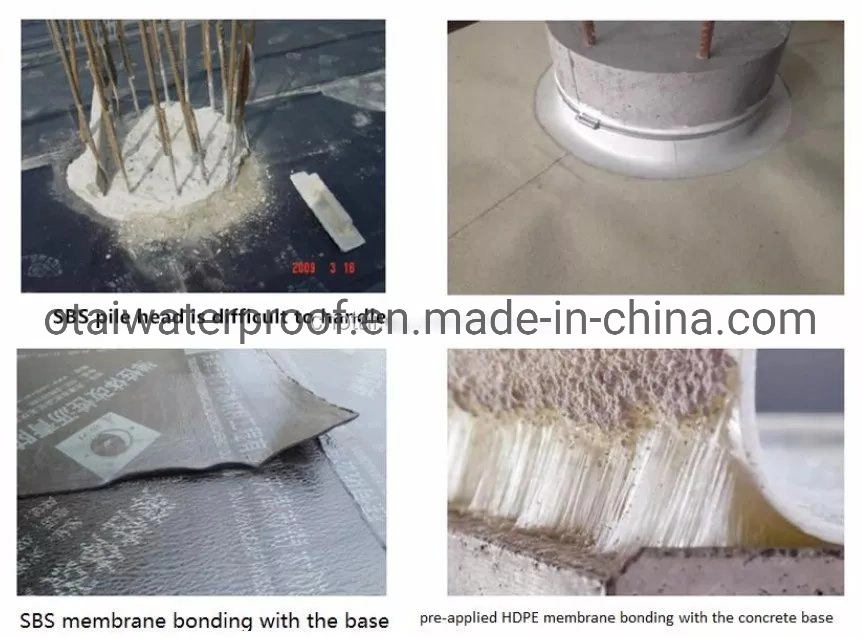 China Top Quality HDPE Pre-Applied Self Adhesive Waterproofing Materials