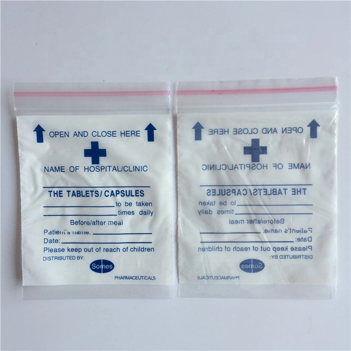 Custom Small Size Medicine Bag Drug Packing Airtight Dispensing Envelopes Plastic Ziplock Pill Bag