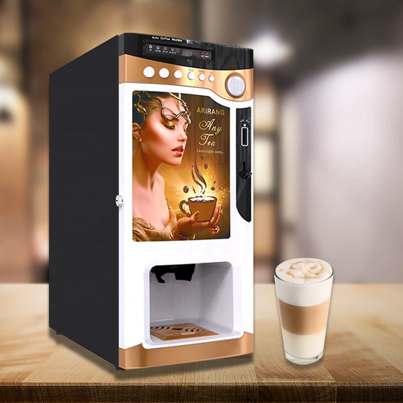 Indoor Fully Automatic Instant Coffee Vending Machine Without Water Pump