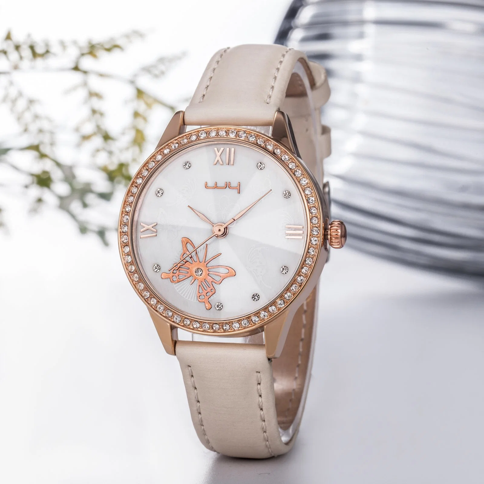 ODM Fashion Diamond Waterproof Quartz Ladies Casual Wrist Watch Wy-054