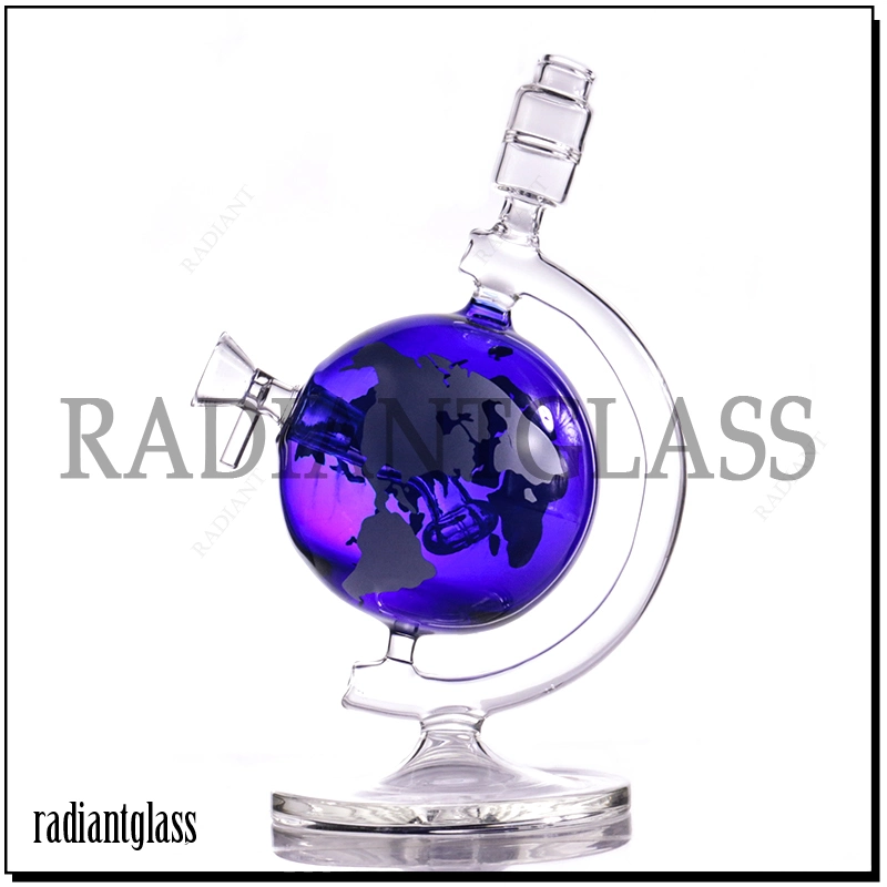 Wholesale/Supplier 9.4 Inches Glass Water Pipe 8.7inches Global Shape Glowing in The Dark