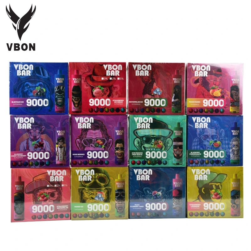 مصنع الصين بالجملة ط الحصول على النفط الصحة نكهة هاء قلم التبخير Vbon Bar 9000 9K Putff Disposable Vape