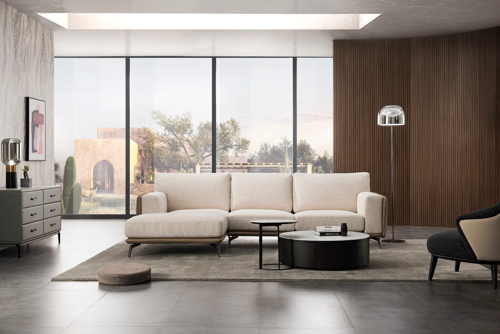 Muebles italianos Mobiliario de sala de estar Sofá de lujo GS9023