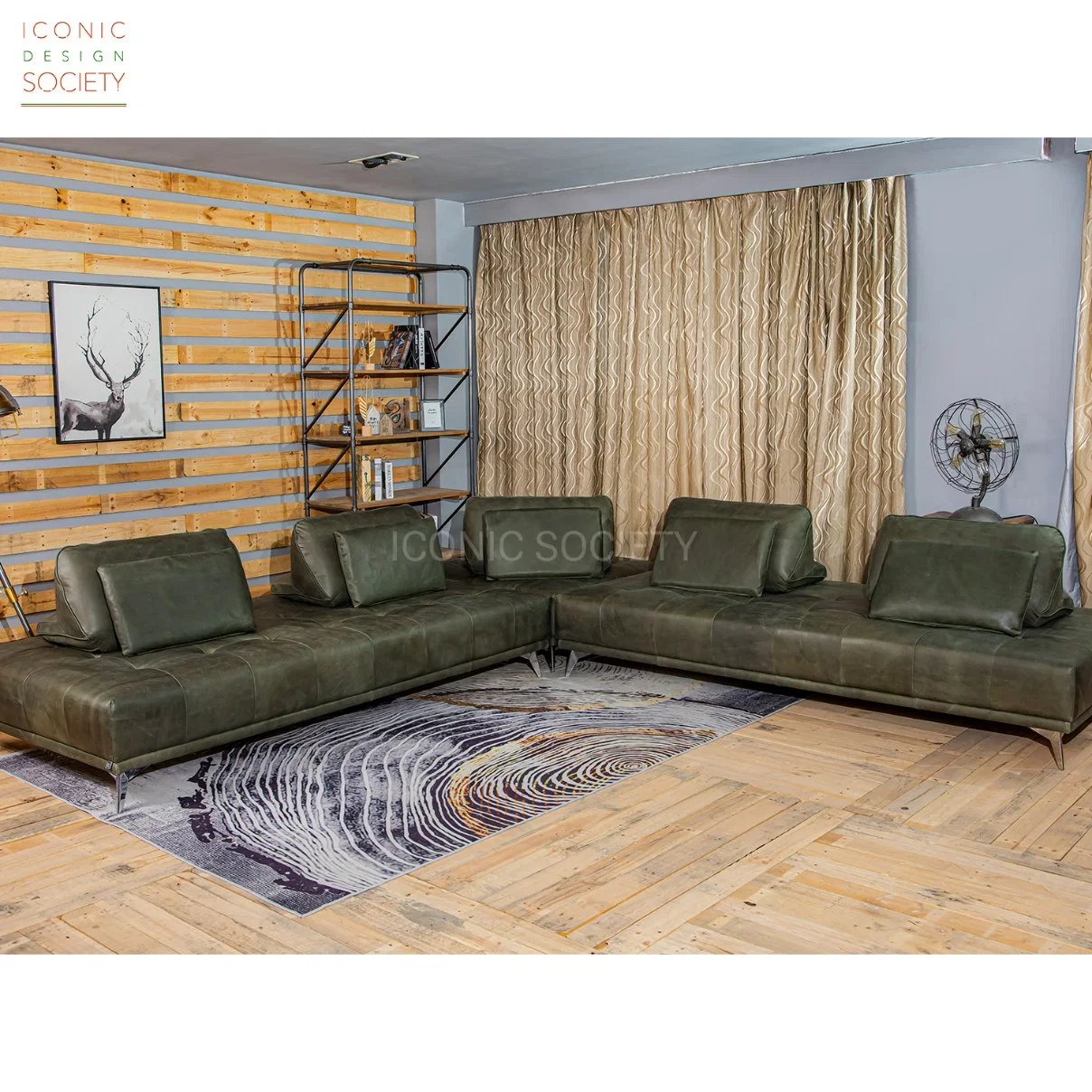 Роскошный, заказной, современный гостиная Мебель Пена наполненный отдых Button Tuted Oтоманская кушетка набор кроватей Velvet Fabric Sofa набор