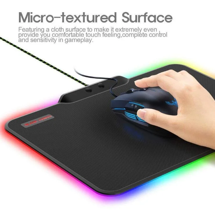 Newest Micro-Textured Surface RGB Switch USB Novel Durable Rubber Gaming Mouse Pad